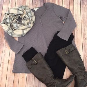 Waffle knit tunic